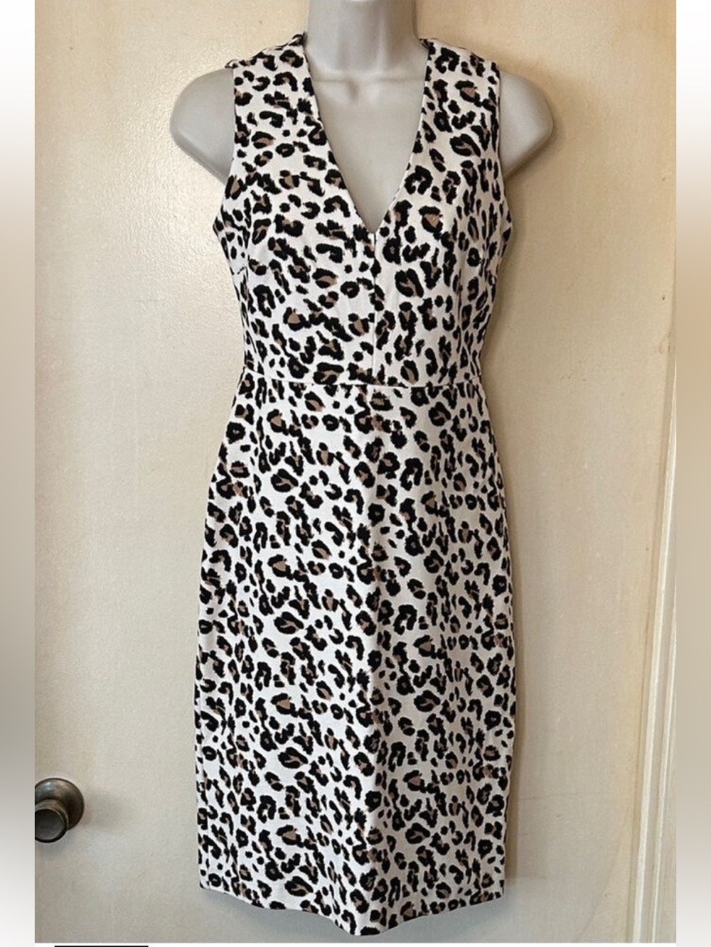 Banana Republic Brown and Tan Animal Print Midi Dress size 0P